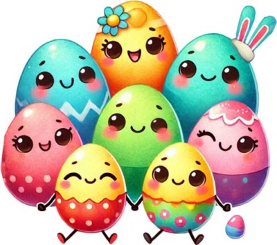 Farbe Ostern Cartoon Eier Wandbild Schlafzimmer Kinderzimmer Vinyl Aufkleber Abziehbild 6 Größen