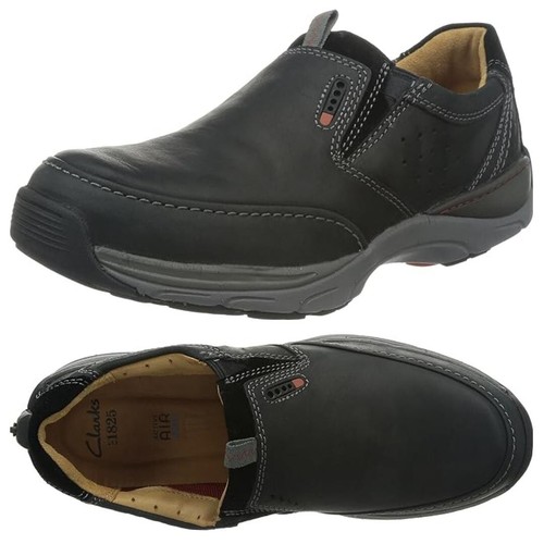 Clarks Skyward Free ACTIVE AIR VENT Black Nubuck SLIP-ON Shoe Men UK-9.5 G 44 M