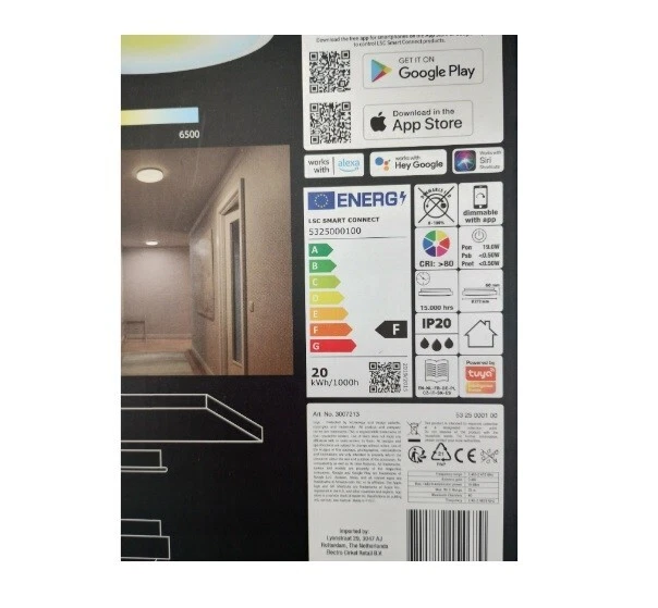 LSC Smart Connect Deckenleuchte Funk. mit Alexa Siri Hey Google Tuya 1800 Lm 19W - Bild 3 von 4