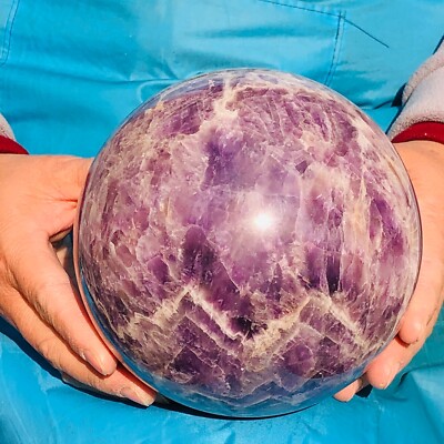 7.52LB Natural Dreamy Amethyst ball Quartz crystal Sphere Crystal Healing 3317