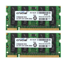 Crucial 4GB 2X2GB RAM 2RX8 PC2-5300S DDR2 667Mhz 200Pin Laptop Speicher SODIMM -