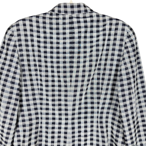 Vintage Anne Klein Blazer Damen 10 Seidenmischung schwarz weiß kariert Einreiher - Bild 8 von 12
