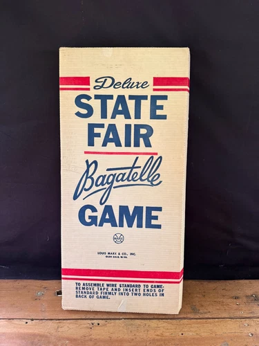 Vintage 1950s Louis Marx State Fair Large Table Pin Ball in Box Bagatelle Game