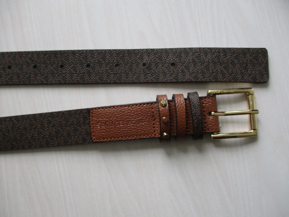 Michael Kors XL patchwork brown leather belt. Gold studs. RARE Rare Vintage Michael Kors studded shoulder | Mercari main image 3