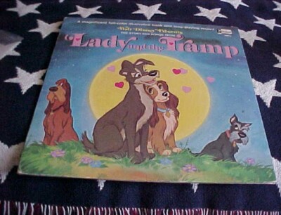 Walt Disney Presents Lady and the Tramp LP Record & Storybook