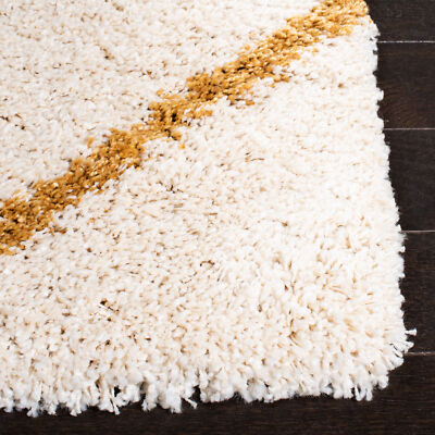 Safavieh Power Loomed Hudson Shag Ivory / Gold Area Rugs - SGH281E