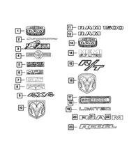 Genuine Mopar Tailgate Nameplate 68083799AA