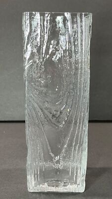 Skruf Sweden Bengt Edenfalk Driftwood Tree Bark Textured 8 '' Rectangular Vase