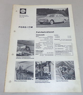 Shell Lubrication Chart For Ford 17 M P5 Stand 01/1965