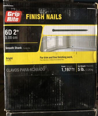Grip-Rite Chiodi Finitura 6D (2 Pollici) - Scatola Da 5 Lb, Gambo Liscio (1197 Pezzi)