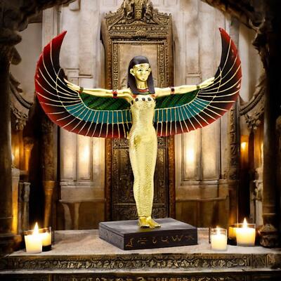 Gold Ägyptische Geflügelte Isis Figur Antike Göttin Ornament Wohndeko Statue