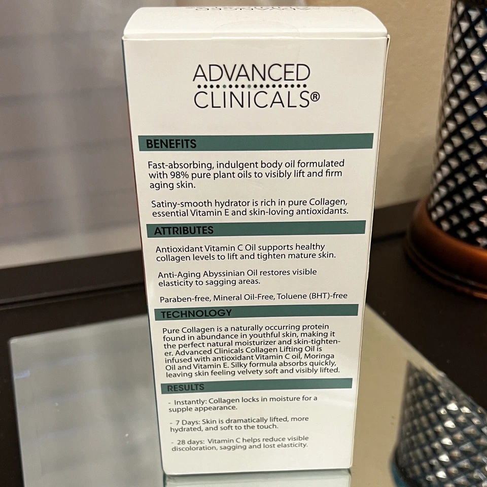 Advanced Clinicals Collagen Lifting Body Oil - Image 4 of 4