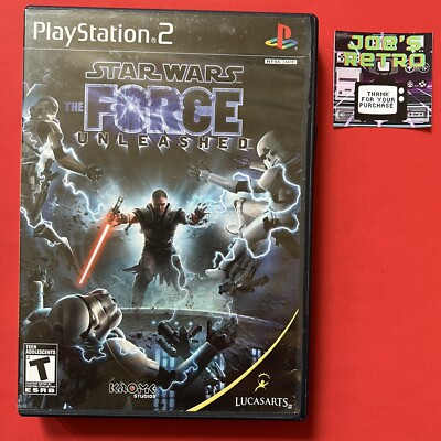 Star Wars: The Force Unleashed (PlayStation 2,2008) Black Label PS2 Case & Disc