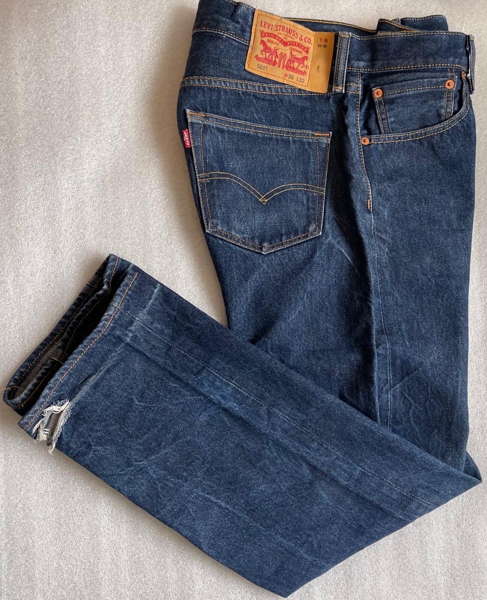 LEVI STRAUSS LEVI'S 501 36 X 32 BUTTON FLY DENIM BLUE JEANS, EUC