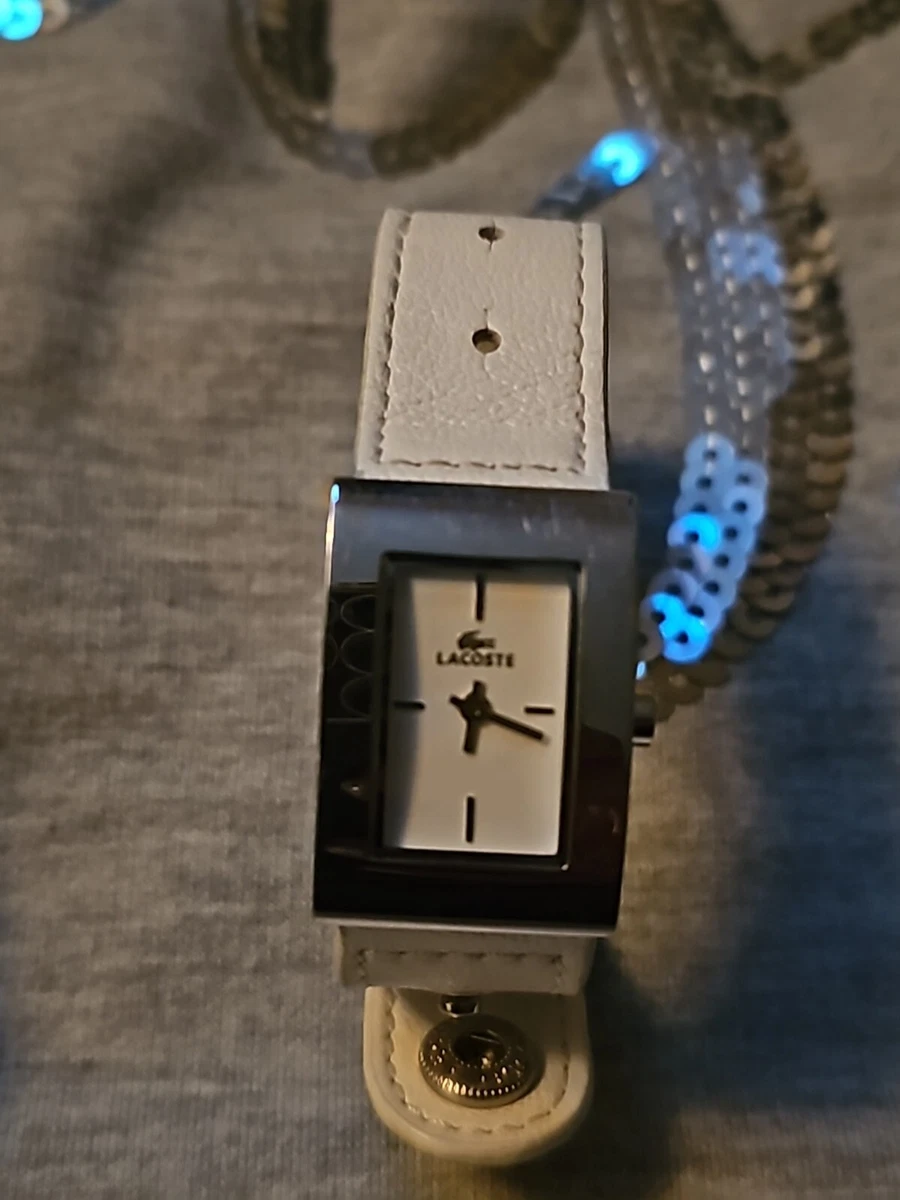 LaCOSTE White Watch 6200L Style White Leather Adjustable Band eBay