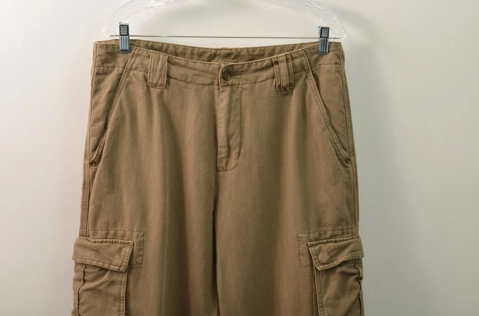 Pantalones cargo Indigo Palms para hombre 34X29 lino algodón oliva pierna recta Foto 3 de 4