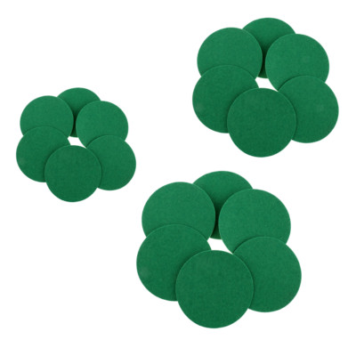 6 Pieces Air Hockey Table Felt Pushers Replacement Felt Pads Green