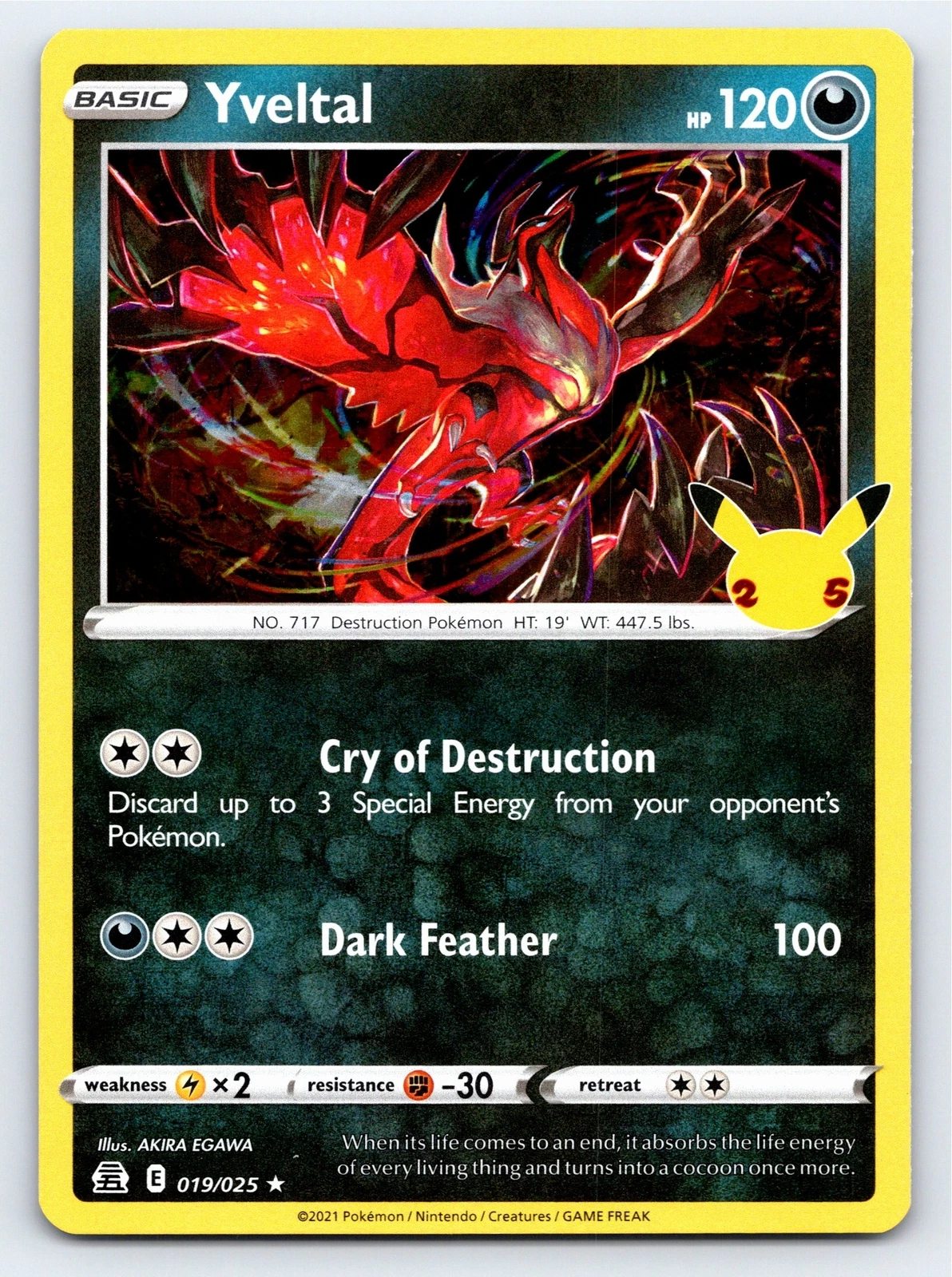 Yveltal 013/028 S8a: 25th Anniversary Collection for sale | eBay