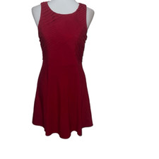 Alice + Olivia Red A-Line Fit & Flare Sleeveless Mini Dress Cocktail Sz S Small