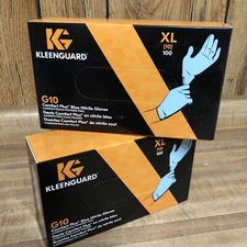 2 Box x100 Kleenguard 54189 Disposable Gloves, Nitrile, Blue XL NEW