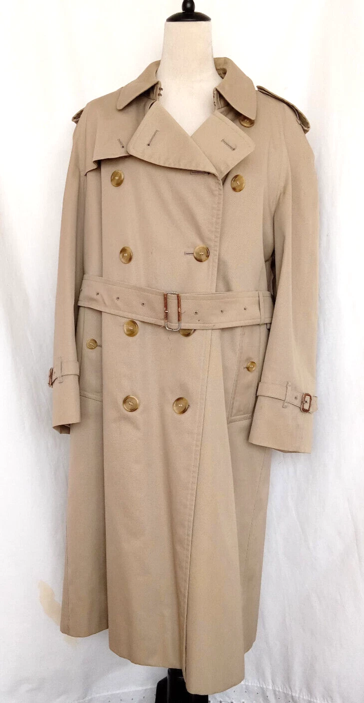 Trench coat uomo Burberrys kaki beige nova check fodera rimovibile 40 corto