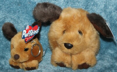 Puffkins Dog Fetch #6606 w/tag 1994 & Mini Keychain #6606-K