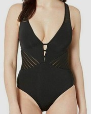 JETS SWIMWEAR AUSTRALIA Women's 180619 Plunge One-Piece Swimsuit Size 6