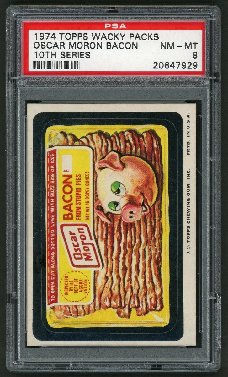 1974 Topps Wacky Packages Sticker Oscar Moron Bacon 10th Series 