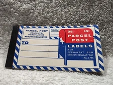 VINTAGE PARCEL POST LABELS booklet Merchandise Return Request *VGC* FREE SHIP!