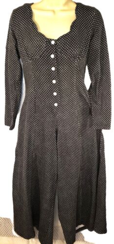 Vintage Jumpsuit wide leg Romper Pant Skirt Playsuit Women's L