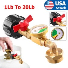 Tank Propane Refill Adapter With Gauge And ON-Off Control Valve 1Lb To 20Lb US