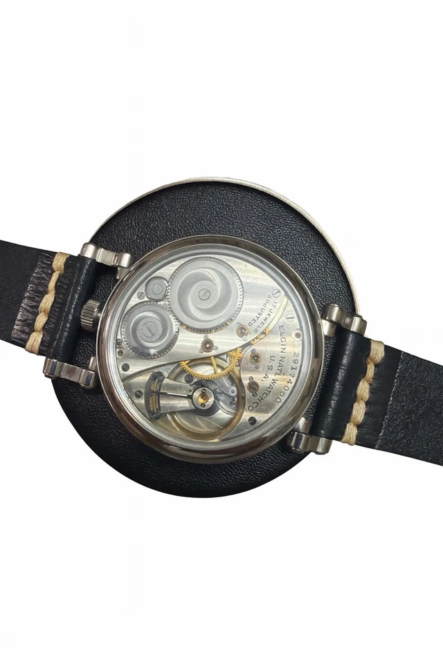 Reloj Pulsera Elgin 12s Bolsillo Matrimonio Conversión 44mm SS Movimiento 1927 Foto 3 de 4