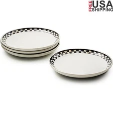 Small Stoneware Plates Set Dishwasher Safe Decorative Kitchen Serving Dishes New