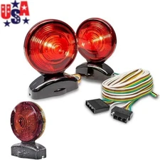 12V Magnetic Towing Tow Light Trailer RV Tow Dolly Tail Towed Amber/Red Lamp New