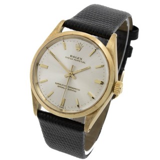 Men's Rolex Oyster Perpetual Ref.#1002 14KYG 34mm Silver Dial Watch #W228938 2