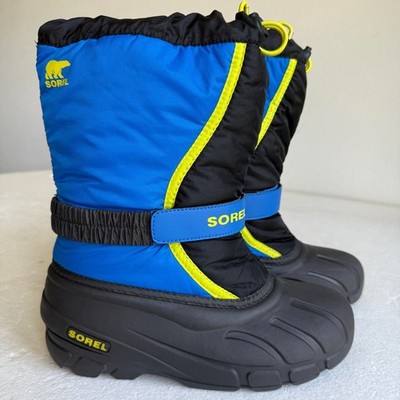 SOREL Flurry Boot Black Super Blue Heatwave Shoes Women Size 7.5  (Y6)