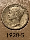 1920-S Mercury dime, 90% Silver Coin