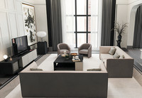 Beiges Couchgarnitur Wohnzimmer-Set Sofas Sessel Tv-MöBel Couchtisch