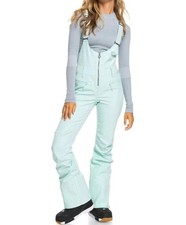 Roxy Summit Snow Bibs Stretch Shell Snow Pant 15k In Fair Aqua Mint Womens Large