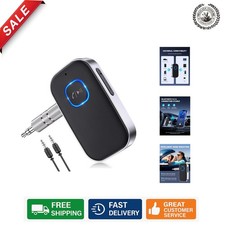 Hands-Free Bluetooth Receiver with 3.5mm AUX, 16H Battery for Car  Headphones