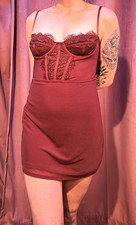 Urban Outfitters Mauve Lace Sweetheart Chemise, Adjustable Straps Size S