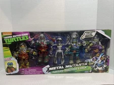 🔥Teenage Mutant Ninja Turtles TMNT Metal Mutants Turtles + Fugitoid 5 Pack NEW