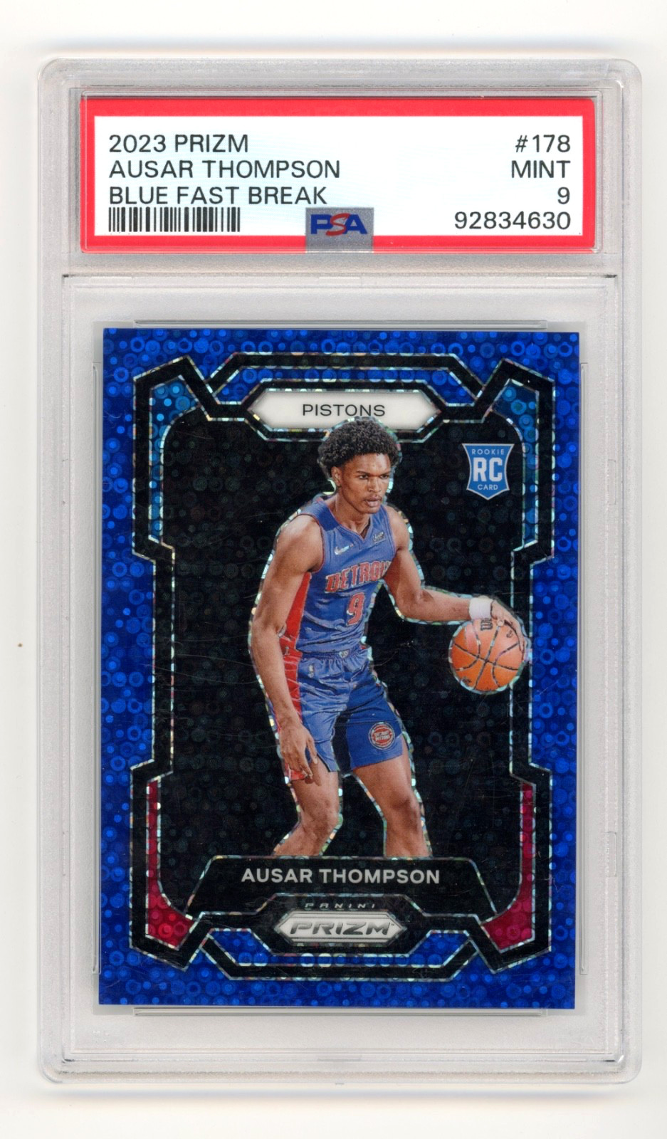 2023-24 Prizm Ausar Thompson Blue Fast Break  /150 RC #178 PSA 9 COLOR MATCH