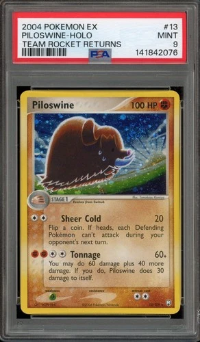 Pokemon Piloswine EX Team Rocket Returns Holo Rare #13 PSA 9 Mint