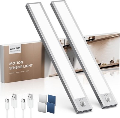 Motion Sensor LED Light Rechargeable Under Cabinet Closet Night Lamp USB