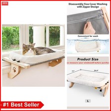 Cat Window Perch Large Hammock Seat with Cushion Cover Wood Metal Frame Heavy