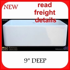 Whitehaus Duet 30" Farmhouse Apron Front Kitchen Sink Fireclay 9" DEEP