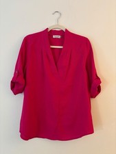 Calvin Klein Linen Blend Blouse Womens L Hot ...