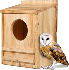 Barn Owl House, Owl Nesting Box for Outside, Wooden Screech Owls Nesting Box,...
