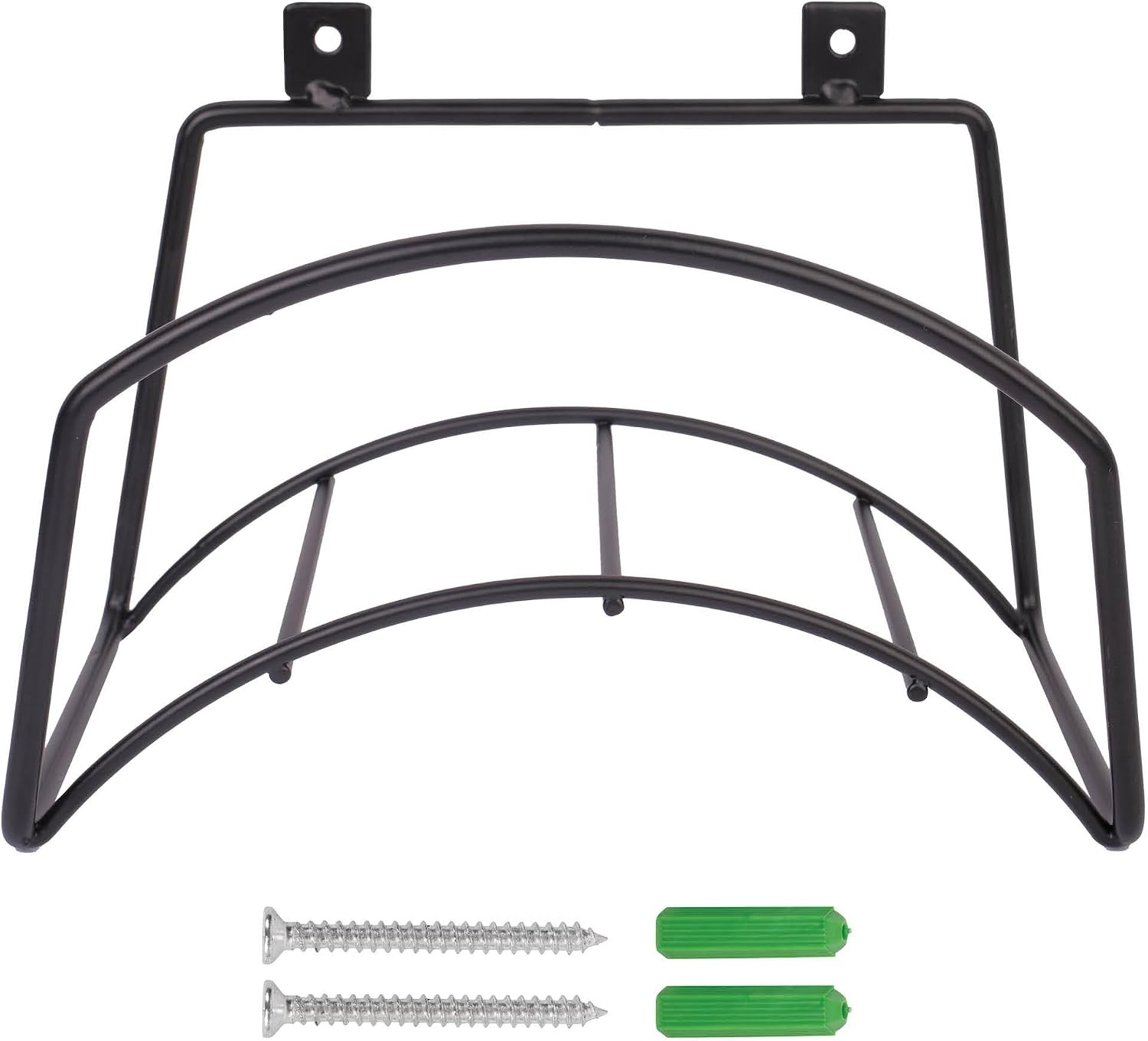 Wall Mounted Garden Hose Hanger Steel Hosepipe Holder Black Outdoor Storage - Image 2